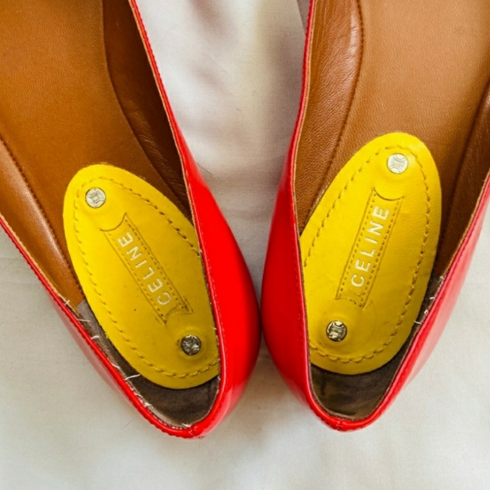AUTHENTIC CELINE red patent flats : size 36.5 - Picture 3 of 7